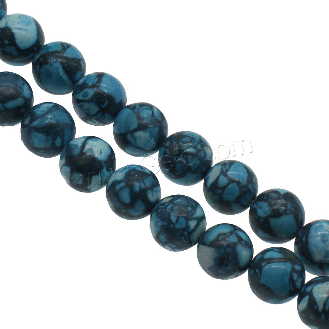 Synthetische Türkis Perlen, rund, verschiedene Größen vorhanden, blau, Bohrung:ca. 0.8mm, verkauft von Strang