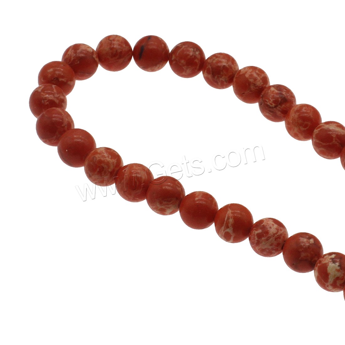 Synthetische Türkis Perlen, rund, verschiedene Größen vorhanden, rot, Bohrung:ca. 1mm, verkauft von Strang