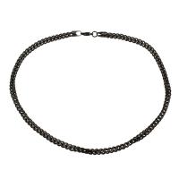 Stainless Steel Chain Necklace, fashion jewelry & Unisex & twist oval chain, black, 5mm Approx 19.89 Inch 
