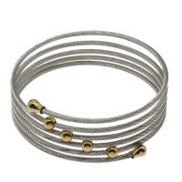 Stainless Steel Bangle, fashion jewelry & for woman, golden, 5mm Approx 7.5 Inch 