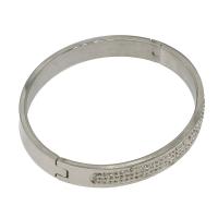 Stainless Steel Bangle, fashion jewelry & for woman & with rhinestone, original color Inner Approx 53mm 