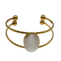Stainless Steel Cuff Bangle, with Plastic, fashion jewelry & for woman, golden Inner Approx 59mm 