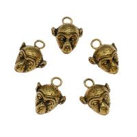 Stainless Steel Animal Pendants, Monkey, antique gold color Approx 2.5mm 