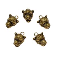 Stainless Steel Animal Pendants, Leopard, antique gold color Approx 2.5mm 
