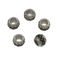 Stainless Steel European Large Hole Beads, blacken, original color Approx 5.5mm 