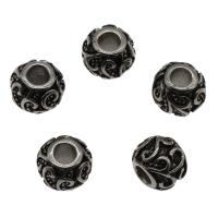 Perles European en acier inoxydable, noircir, couleur originale Environ 4.6mm, Vendu par PC