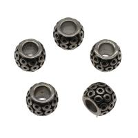 Stainless Steel European Large Hole Beads, blacken, original color Approx 5.5mm 