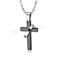 Stainless Steel Necklace, plated, fashion jewelry & for man, black 