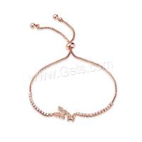 Cubic Zirconia Micro Pave Brass Bracelet, plated, fashion jewelry & micro pave cubic zirconia & for woman, rose gold color, 18mm Approx 11.02 Inch 