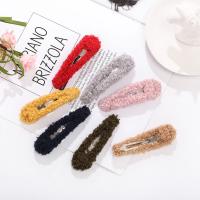 Hair Snap Clips, Zinc Alloy, with Wool Blend, handmade, fashion jewelry & for woman 
