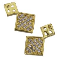 Composants de bijoux en laiton, Placage de couleur d'or, bijoux de mode & pavé de micro zircon Vendu par PC