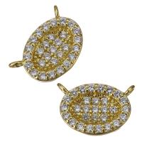 Cubic Zirconia Micro Pave Brass Pendant, gold color plated, micro pave cubic zirconia & double-hole Approx 1mm 