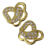 Brass Jewelry Finding, gold color plated, micro pave cubic zirconia Approx 2mm 