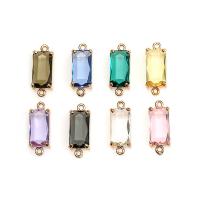Crystal Brass Connector, with Crystal, gold color plated, faceted & 1/1 loop 22*8mm .87 Inch 