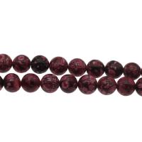 Synthetische Türkis Perlen, rund, verschiedene Größen vorhanden, dunkelrot, Bohrung:ca. 1mm, verkauft von Strang