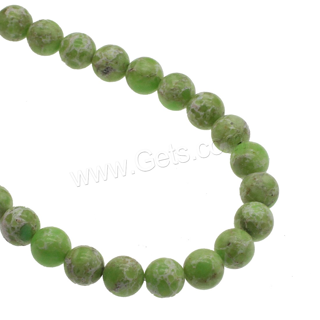 Synthetische Türkis Perlen, rund, verschiedene Größen vorhanden, grün, Bohrung:ca. 1mm, verkauft von Strang