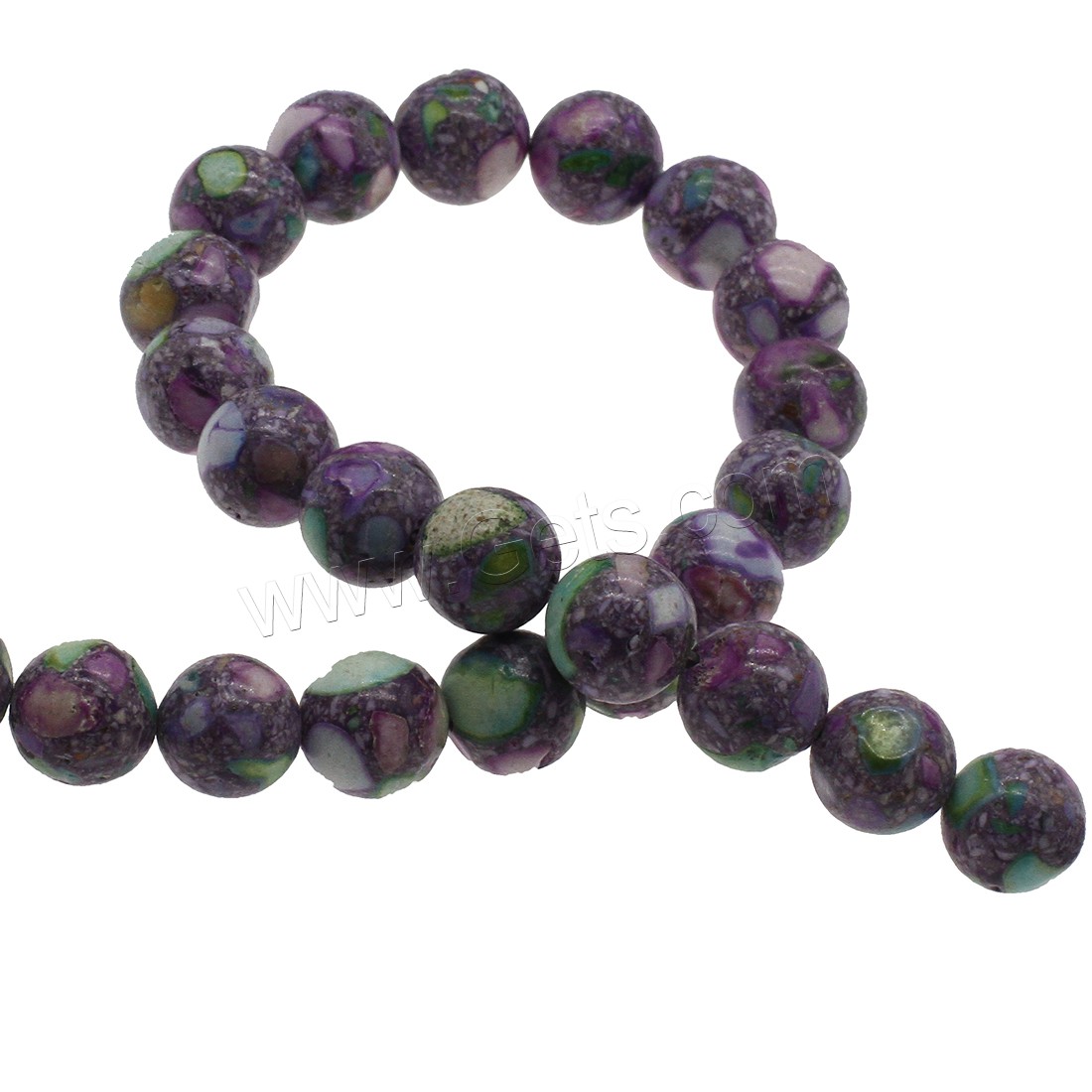 Synthetische Türkis Perlen, rund, verschiedene Größen vorhanden, violett, Bohrung:ca. 1mm, verkauft von Strang