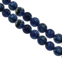 Synthetische Türkis Perlen, rund, verschiedene Größen vorhanden, blau, Bohrung:ca. 1mm, verkauft von Strang