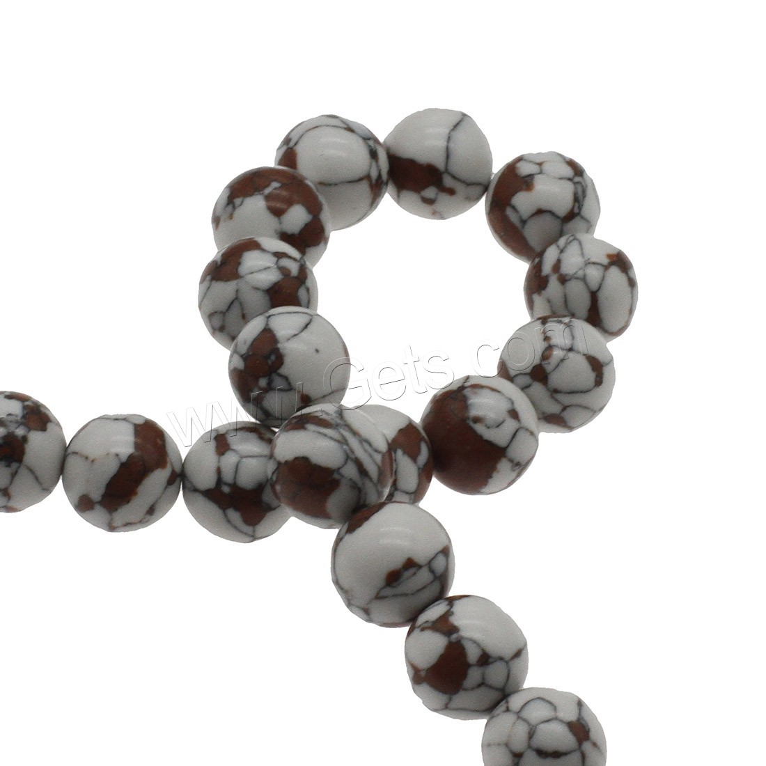 Synthetische Türkis Perlen, rund, verschiedene Größen vorhanden, Bohrung:ca. 1.2mm, verkauft von Strang