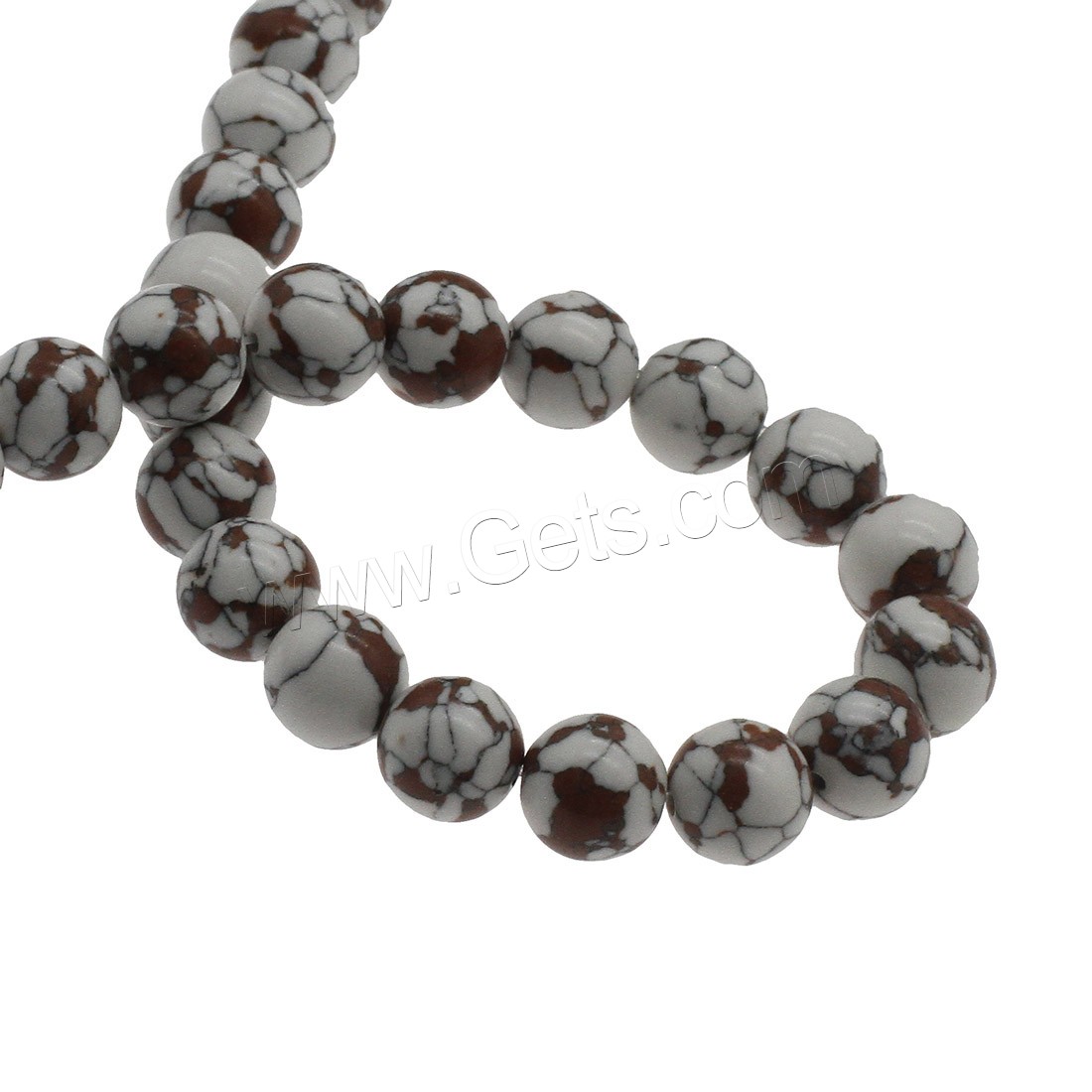 Synthetische Türkis Perlen, rund, verschiedene Größen vorhanden, Bohrung:ca. 1.2mm, verkauft von Strang