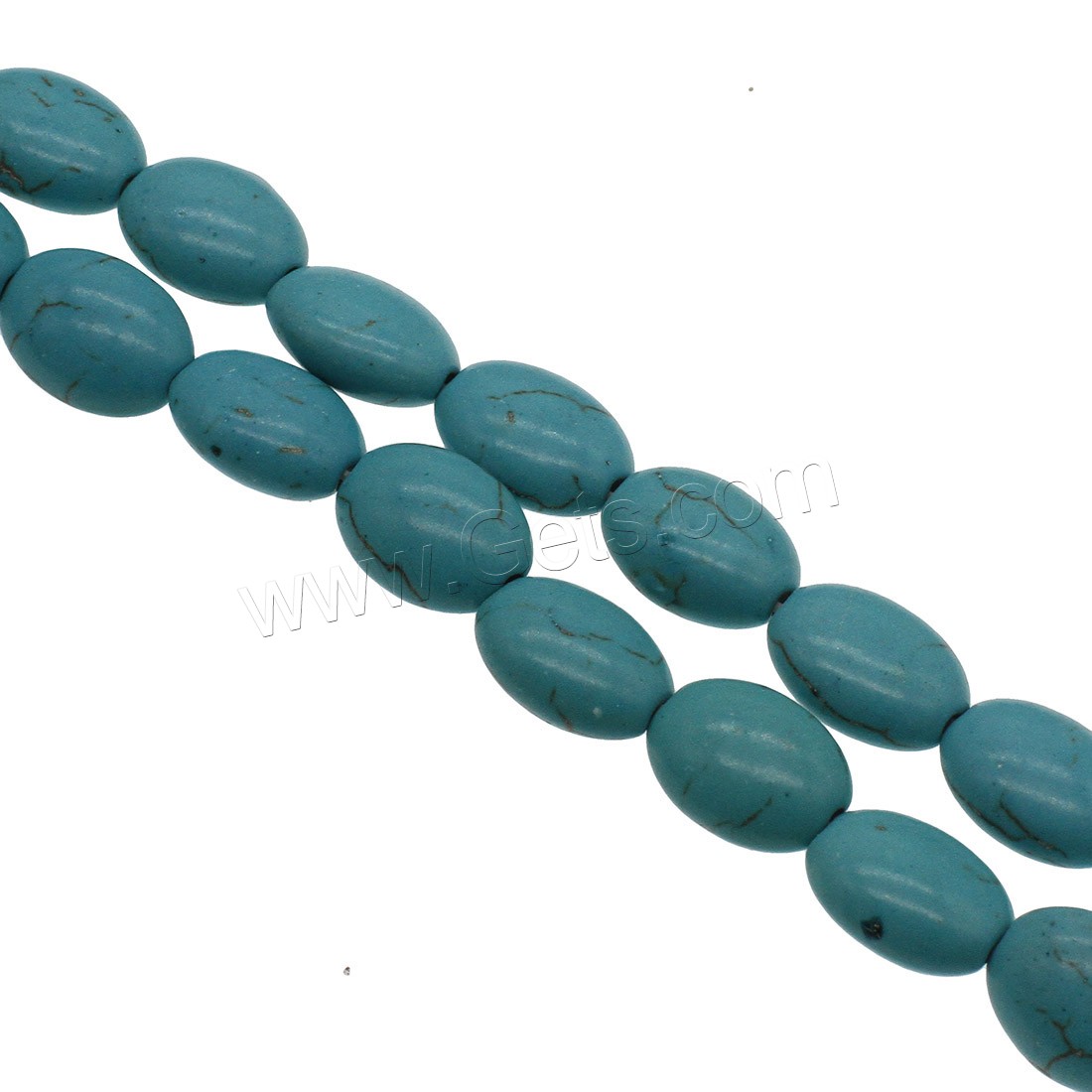 Synthetische Türkis Perlen, verschiedene Größen vorhanden, himmelblau, Bohrung:ca. 1mm, verkauft von Strang