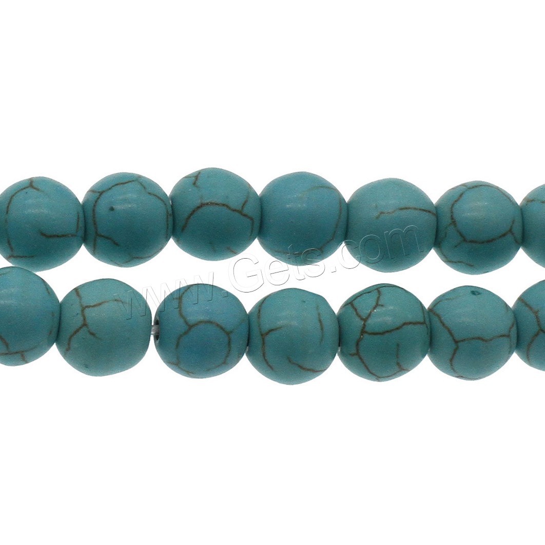 Perles en Turquoise synthétiques, Rond, normes différentes pour le choix, blue ciel, Trou:Environ 0.7mm, Vendu par brin
