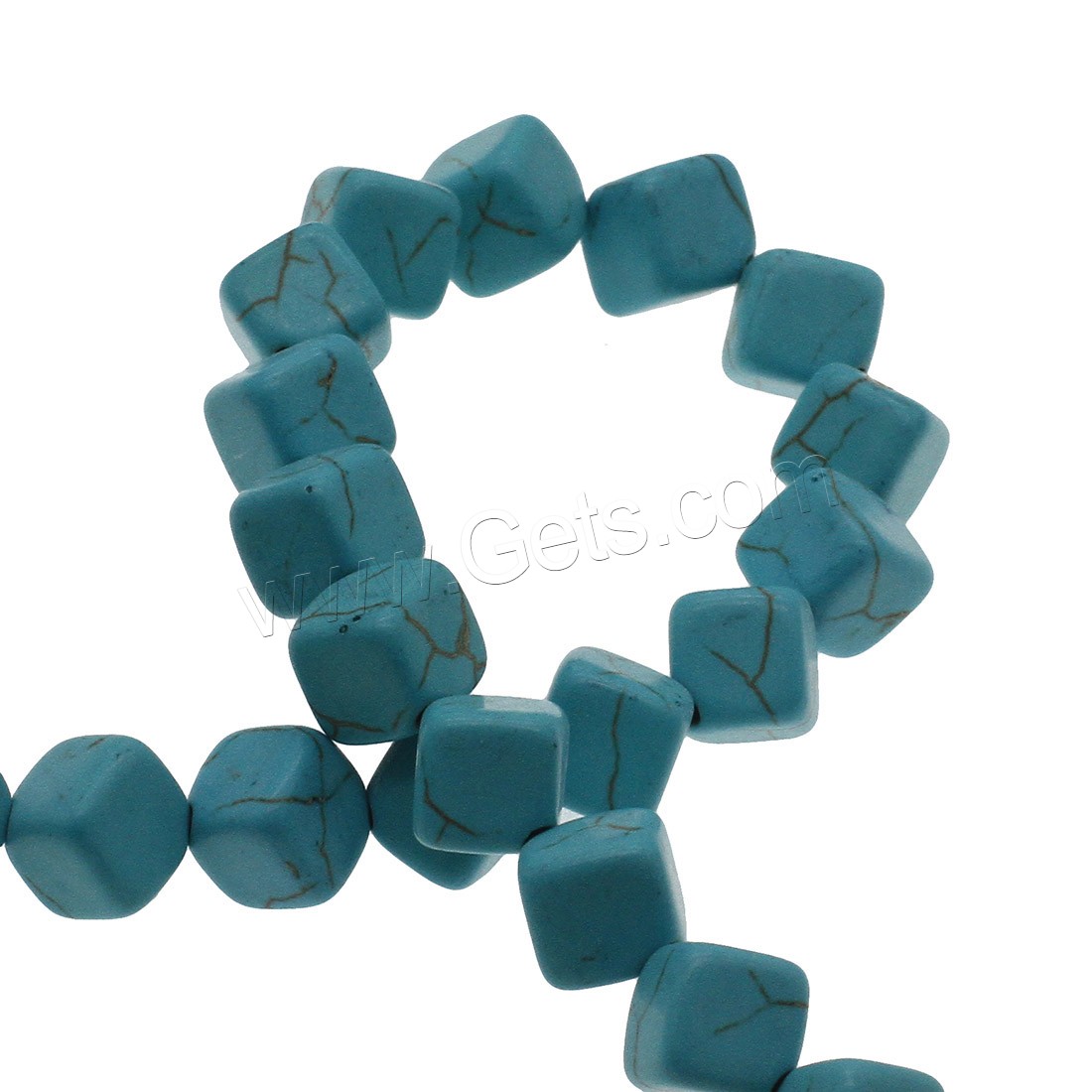 Synthetic Turquoise Beads,  Square, different size for choice, skyblue, Hole:Approx 1mm, Sold By Strand
