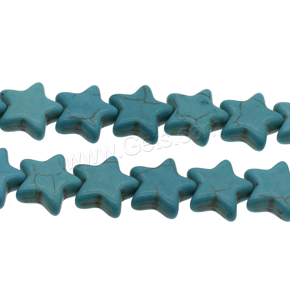 Синтетические бирюзовые бусы, Синтетическая бирюза, Форма плоской звезды, разный размер для выбора, небесно-голубой, отверстие:Приблизительно 1mm, продается Strand