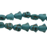 Synthetische Türkis Perlen, himmelblau, 13x12x7.5mm, Bohrung:ca. 1.2mm, ca. 27PCs/Strang, verkauft von Strang