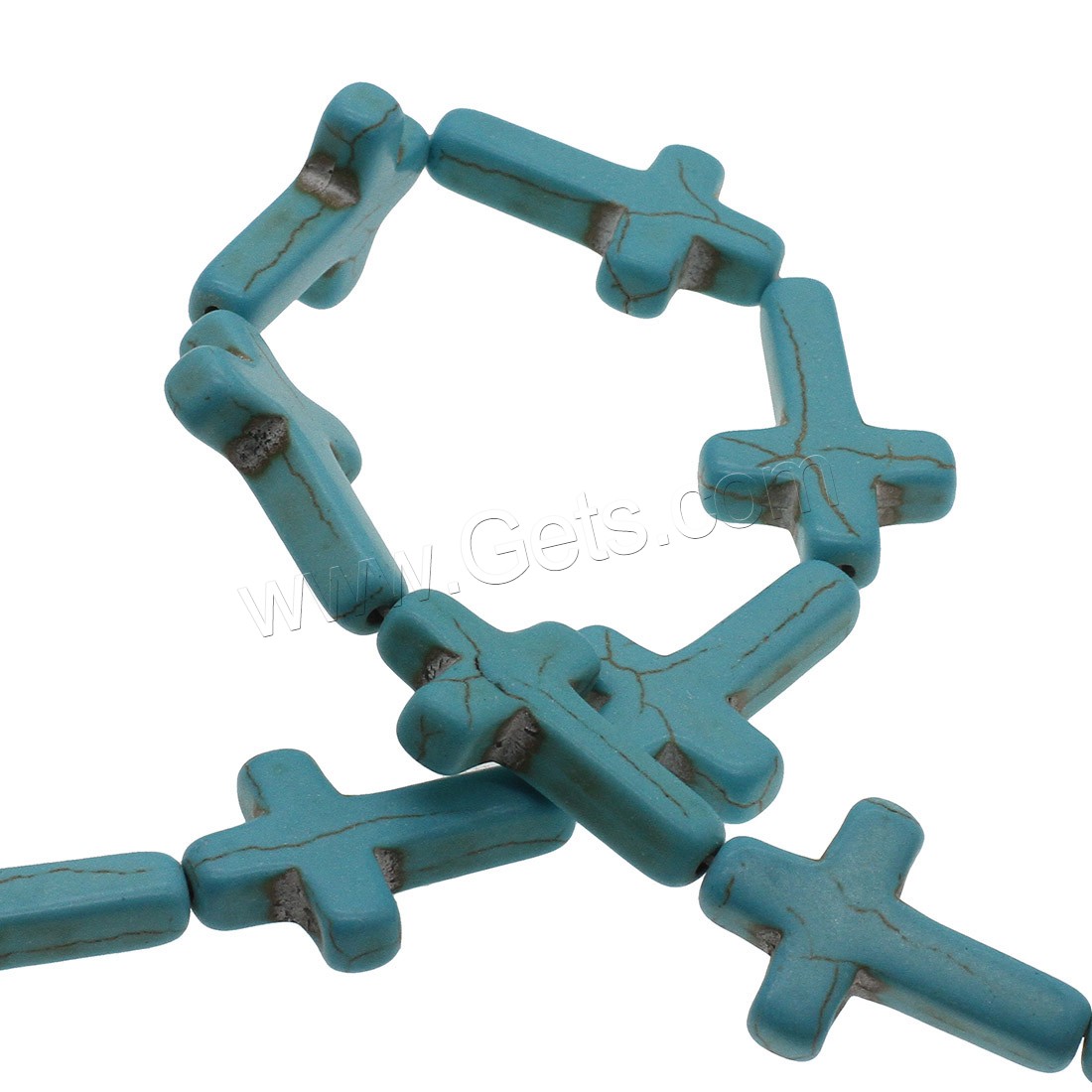 Synthetic Turquoise Beads, Cross, different size for choice, skyblue, Hole:Approx 1mm, Sold By Strand
