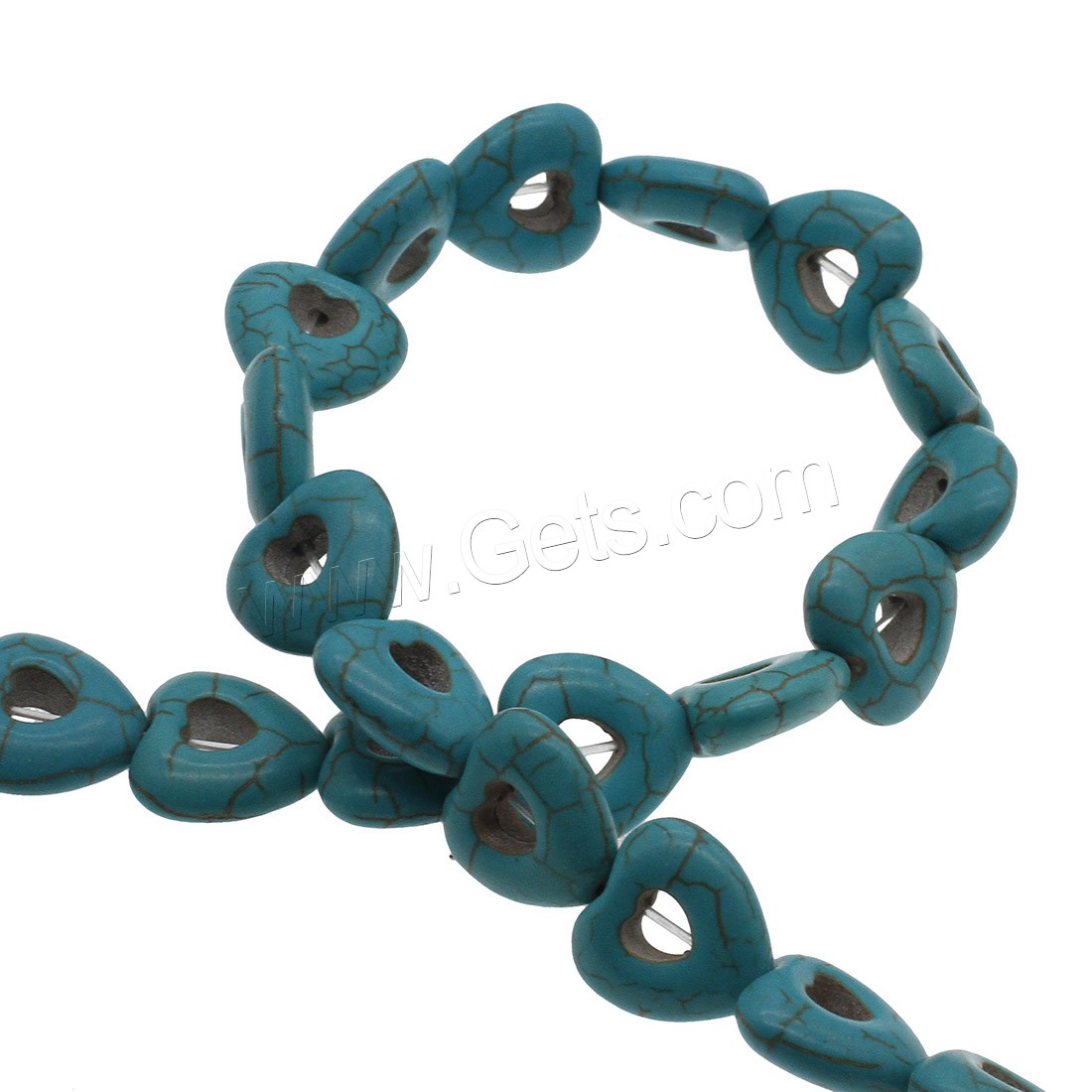 Synthetic Turquoise Beads, Heart, different size for choice, skyblue, Hole:Approx 1mm, Sold By Strand
