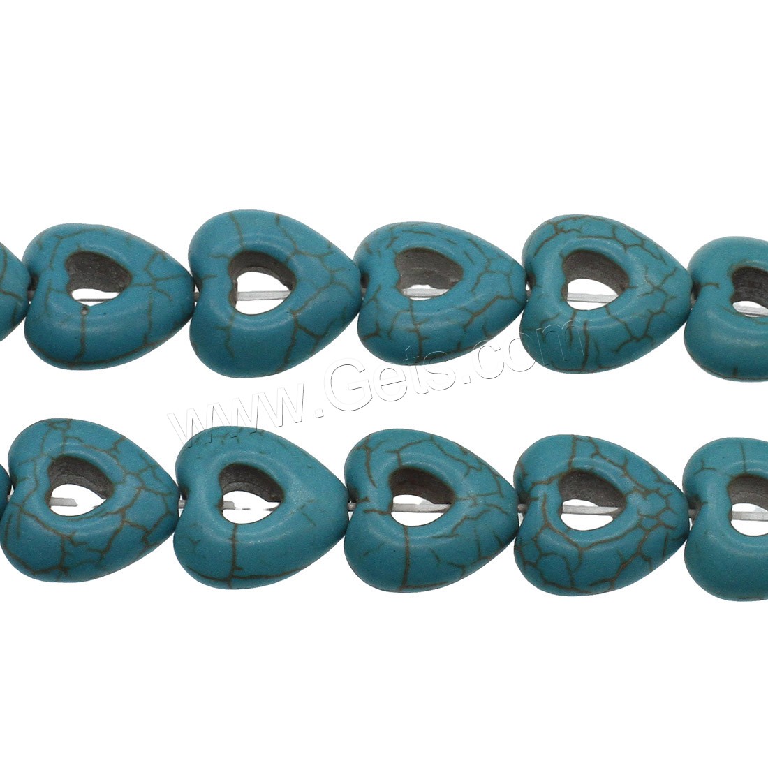 Bolas turquesas sintéticos, Turquesa sintético, Corazón, diverso tamaño para la opción, Azul Celeste, agujero:aproximado 1mm, Vendido por Sarta