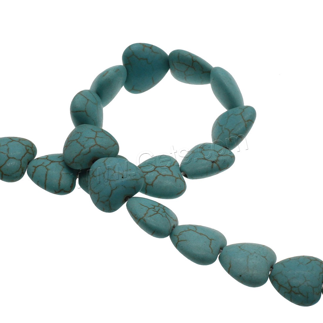 Perles en Turquoise synthétiques, coeur plat, normes différentes pour le choix, blue ciel, Trou:Environ 0.8mm, Vendu par brin