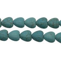 Synthetic Turquoise Beads, Flat Heart skyblue Approx 0.8mm 