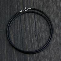 Вощеный шнур хлопка Ожерелье, Вощеная хлопок шнур, Устойчивого & DIY & разный размер для выбора, черный, продается Strand