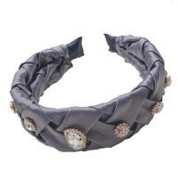 Hair Bands, Cloth, with Zinc Alloy, gold color plated, dyed & for woman & with rhinestone 