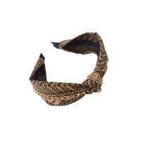 Hair Bands, Cloth, with Plastic & Plastic Pearl, gold color plated, printing & for woman 