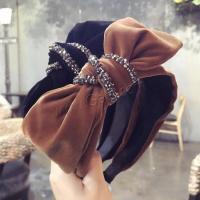 Hair Bands, Velveteen, with Zinc Alloy, Bowknot, fashion jewelry & for woman 