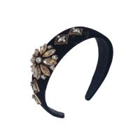 Hair Bands, Velveteen, with Crystal & Plastic Pearl, fashion jewelry & for woman 