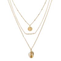 Ожерелье цинкового сплава , цинковый сплав, с Пресноводные жемчуги, KC Золотой цвет покрытием, три слоя & Женский, 38cm,45cm,60cm продается Strand