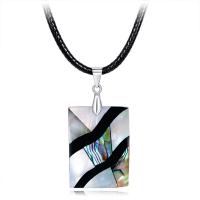 Abalone Shell Necklace, with PU Leather Cord, with 50mm extender chain, for woman Approx 17.7 Inch 
