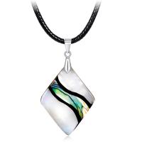 Abalone Shell Halskette, Seeohr Muschel, mit PU Schnur, mit Verlängerungskettchen von 50mm, Modeschmuck & für Frau, 28x54mm, Länge:ca. 17.7 ZollInch, verkauft von Strang