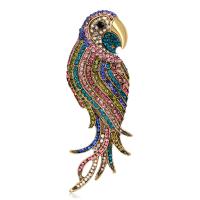 Rhinestone Zinc Alloy Brooch, Parrot, plated, for woman & with rhinestone 