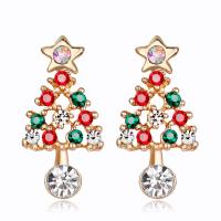 Zinc Alloy Rhinestone Drop Earring, KC gold color plated, with zinc alloy earnut & for woman & with rhinestone 