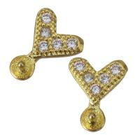 Brass Jewelry Finding, gold color plated, micro pave cubic zirconia 2mm,1mm 