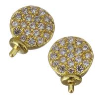 Brass Jewelry Finding, gold color plated, micro pave cubic zirconia 0.8mm 