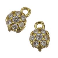 Cubic Zirconia Micro Pave Brass Pendant, gold color plated, with cubic zirconia 