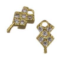 Brass Jewelry Finding, gold color plated, micro pave cubic zirconia Approx 1mm 