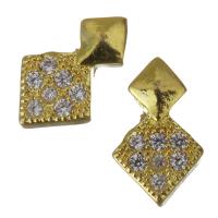 Composants de bijoux en laiton, Placage de couleur d'or, pavé de micro zircon Vendu par PC
