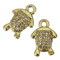 Animal Brass Pendants, Turtle, gold color plated, fashion jewelry & micro pave cubic zirconia Approx 1mm 